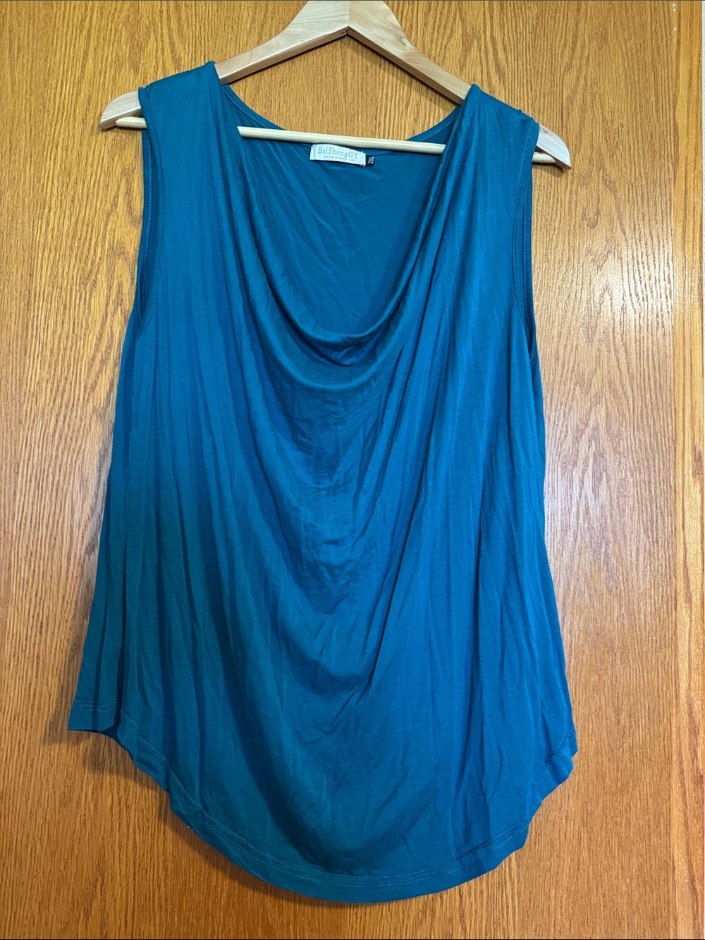 Sleeveless Cowl Neck Tunic in Teal